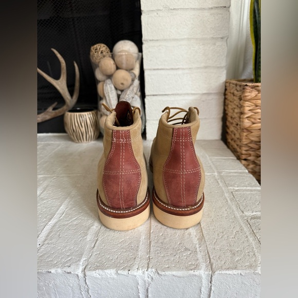 Chippewa Monkey Boots Suede Leather Size 10 ЕЕЕ Tan Maroon - Picture 6 of 13